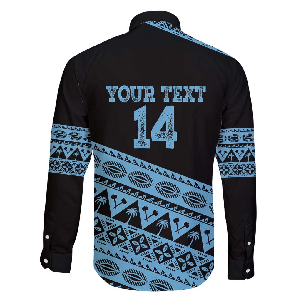 Fiji Rugby 2025 Custom Family Matching Summer Maxi Dress and Hawaiian Shirt Fijian Tapa Toso Viti Toso - Black LT14 - Polynesian Pride