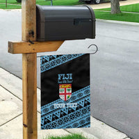 Fiji Rugby 2025 Custom Garden Flag Fijian Tapa Toso Viti Toso - Black LT14 - Polynesian Pride
