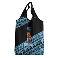 Fiji Rugby 2025 Custom Grocery Bag Fijian Tapa Toso Viti Toso - Black LT14 - Polynesian Pride