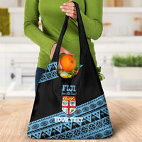 Fiji Rugby 2025 Custom Grocery Bag Fijian Tapa Toso Viti Toso - Black LT14 - Polynesian Pride
