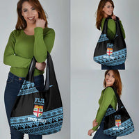 Fiji Rugby 2025 Custom Grocery Bag Fijian Tapa Toso Viti Toso - Black LT14 - Polynesian Pride