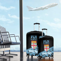 Fiji Rugby 2025 Custom Luggage Cover Fijian Tapa Toso Viti Toso - Black