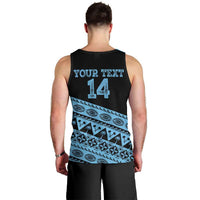 Fiji Rugby 2025 Custom Men Tank Top Fijian Tapa Toso Viti Toso - Black