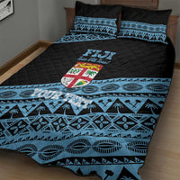 Fiji Rugby 2025 Custom Quilt Bed Set Fijian Tapa Toso Viti Toso - Black