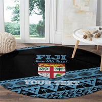 Fiji Rugby 2025 Custom Round Carpet Fijian Tapa Toso Viti Toso - Black LT14 - Polynesian Pride