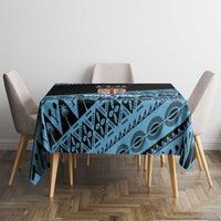 Fiji Rugby 2025 Custom Tablecloth Fijian Tapa Toso Viti Toso - Black LT14 - Polynesian Pride