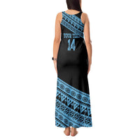 Fiji Rugby 2025 Custom Tank Maxi Dress Fijian Tapa Toso Viti Toso - Black LT14 - Polynesian Pride