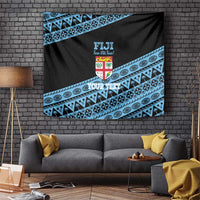 Fiji Rugby 2025 Custom Tapestry Fijian Tapa Toso Viti Toso - Black LT14 Black - Polynesian Pride