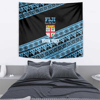 Fiji Rugby 2025 Custom Tapestry Fijian Tapa Toso Viti Toso - Black LT14 - Polynesian Pride