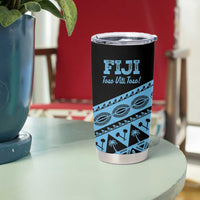 Fiji Rugby 2025 Custom Tumbler Cup Fijian Tapa Toso Viti Toso - Black LT14 - Polynesian Pride
