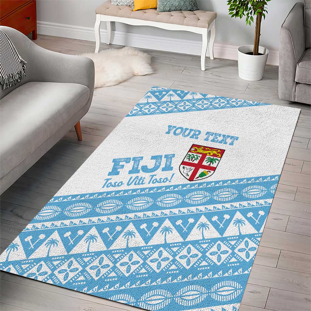 Fiji Rugby 2025 Custom Area Rug Fijian Tapa Toso Viti Toso - White