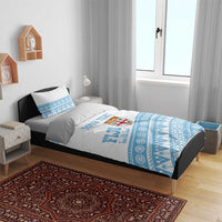 Fiji Rugby 2025 Custom Bedding Set Fijian Tapa Toso Viti Toso - White LT14 - Polynesian Pride