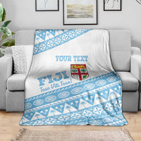 Fiji Rugby 2025 Custom Blanket Fijian Tapa Toso Viti Toso - White LT14 - Polynesian Pride