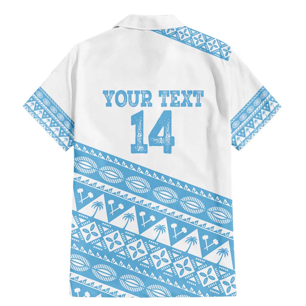 Fiji Rugby 2025 Custom Family Matching Mermaid Dress and Hawaiian Shirt Fijian Tapa Toso Viti Toso - White LT14 - Polynesian Pride