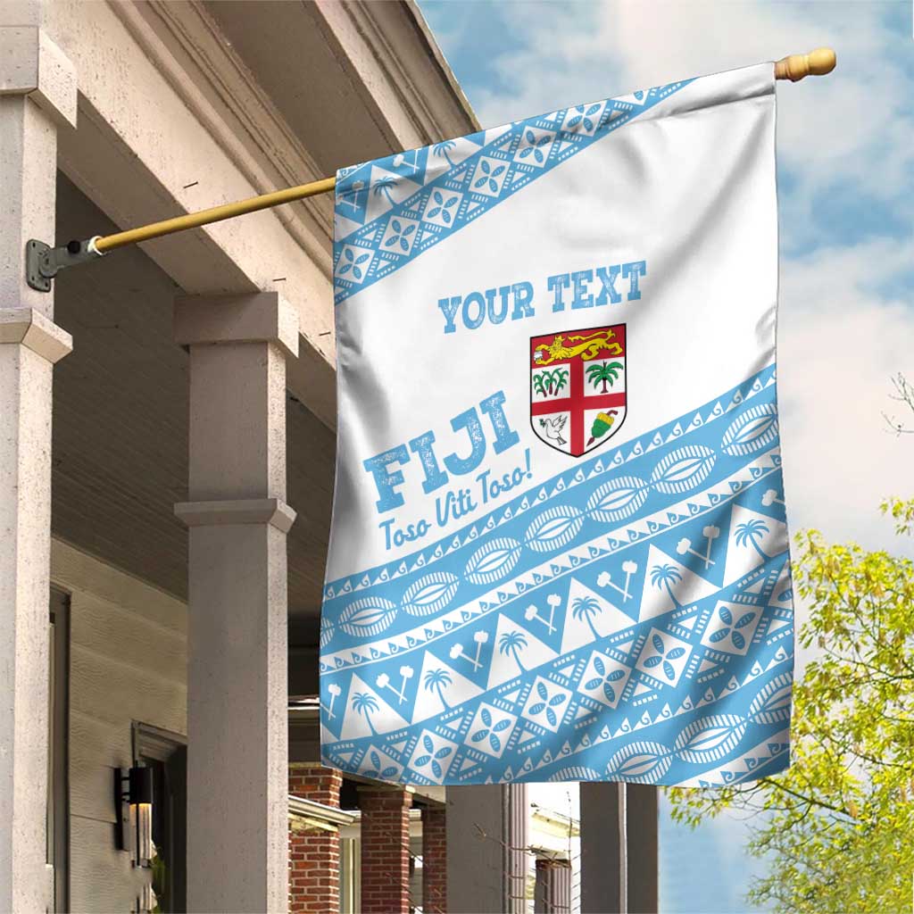 Fiji Rugby 2025 Custom Garden Flag Fijian Tapa Toso Viti Toso - White LT14 House Flag White - Polynesian Pride