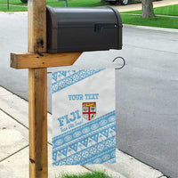 Fiji Rugby 2025 Custom Garden Flag Fijian Tapa Toso Viti Toso - White LT14 - Polynesian Pride
