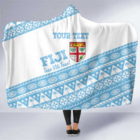 Fiji Rugby 2025 Custom Hooded Blanket Fijian Tapa Toso Viti Toso - White LT14 One Size White - Polynesian Pride