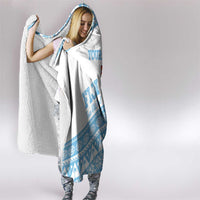 Fiji Rugby 2025 Custom Hooded Blanket Fijian Tapa Toso Viti Toso - White LT14 - Polynesian Pride
