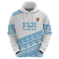 Fiji Rugby 2025 Custom Hoodie Fijian Tapa Toso Viti Toso - White LT14 - Polynesian Pride