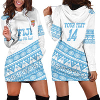 Fiji Rugby 2025 Custom Hoodie Dress Fijian Tapa Toso Viti Toso - White LT14 - Polynesian Pride