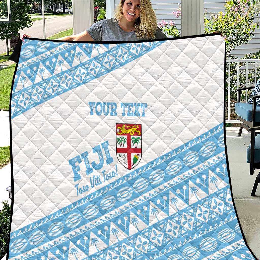 Fiji Rugby 2025 Custom Quilt Fijian Tapa Toso Viti Toso - White