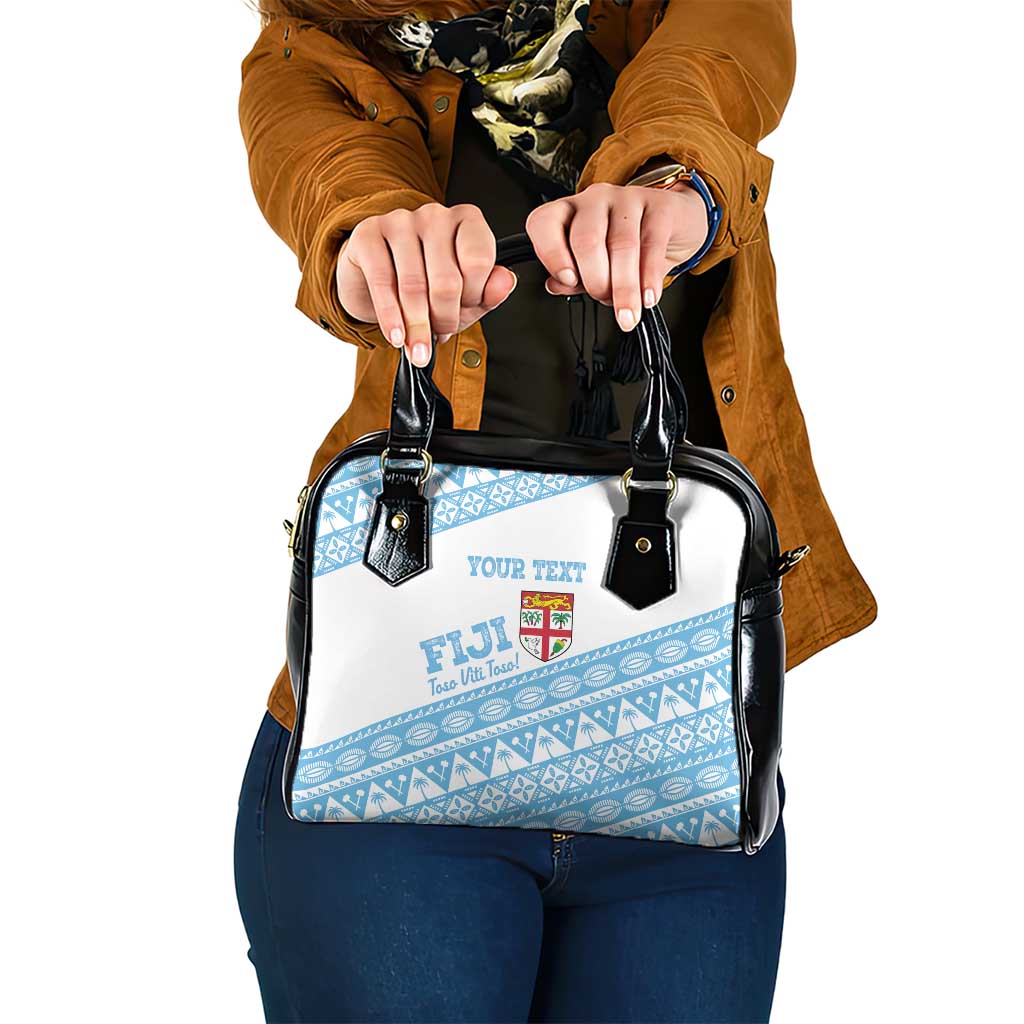 Fiji Rugby 2025 Custom Shoulder Handbag Fijian Tapa Toso Viti Toso - White LT14 One Size White - Polynesian Pride