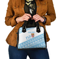 Fiji Rugby 2025 Custom Shoulder Handbag Fijian Tapa Toso Viti Toso - White LT14 - Polynesian Pride