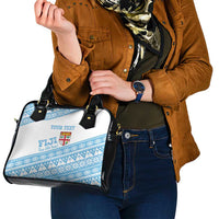 Fiji Rugby 2025 Custom Shoulder Handbag Fijian Tapa Toso Viti Toso - White LT14 - Polynesian Pride