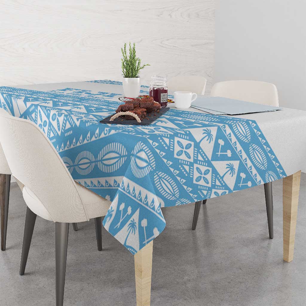 Fiji Rugby 2025 Custom Tablecloth Fijian Tapa Toso Viti Toso - White LT14 - Polynesian Pride