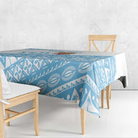 Fiji Rugby 2025 Custom Tablecloth Fijian Tapa Toso Viti Toso - White LT14 - Polynesian Pride