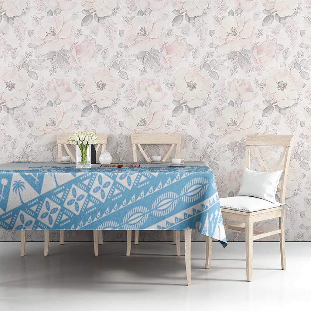 Fiji Rugby 2025 Custom Tablecloth Fijian Tapa Toso Viti Toso - White LT14 - Polynesian Pride