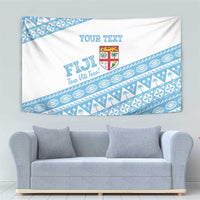 Fiji Rugby 2025 Custom Tapestry Fijian Tapa Toso Viti Toso - White LT14 - Polynesian Pride