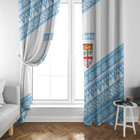 Fiji Rugby 2025 Custom Window Curtain Fijian Tapa Toso Viti Toso - White LT14 - Polynesian Pride