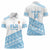 Fiji Rugby 2025 Custom Women Polo Shirt Fijian Tapa Toso Viti Toso - White