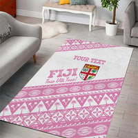 Fiji Rugby 2025 Custom Area Rug Fijian Tapa Toso Viti Toso - Pink