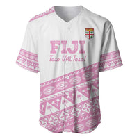 Fiji Rugby 2025 Custom Baseball Jersey Fijian Tapa Toso Viti Toso - Pink