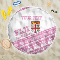 Fiji Rugby 2025 Custom Beach Blanket Fijian Tapa Toso Viti Toso - Pink LT14 One Size 150cm Pink - Polynesian Pride