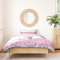Fiji Rugby 2025 Custom Bedding Set Fijian Tapa Toso Viti Toso - Pink LT14 - Polynesian Pride