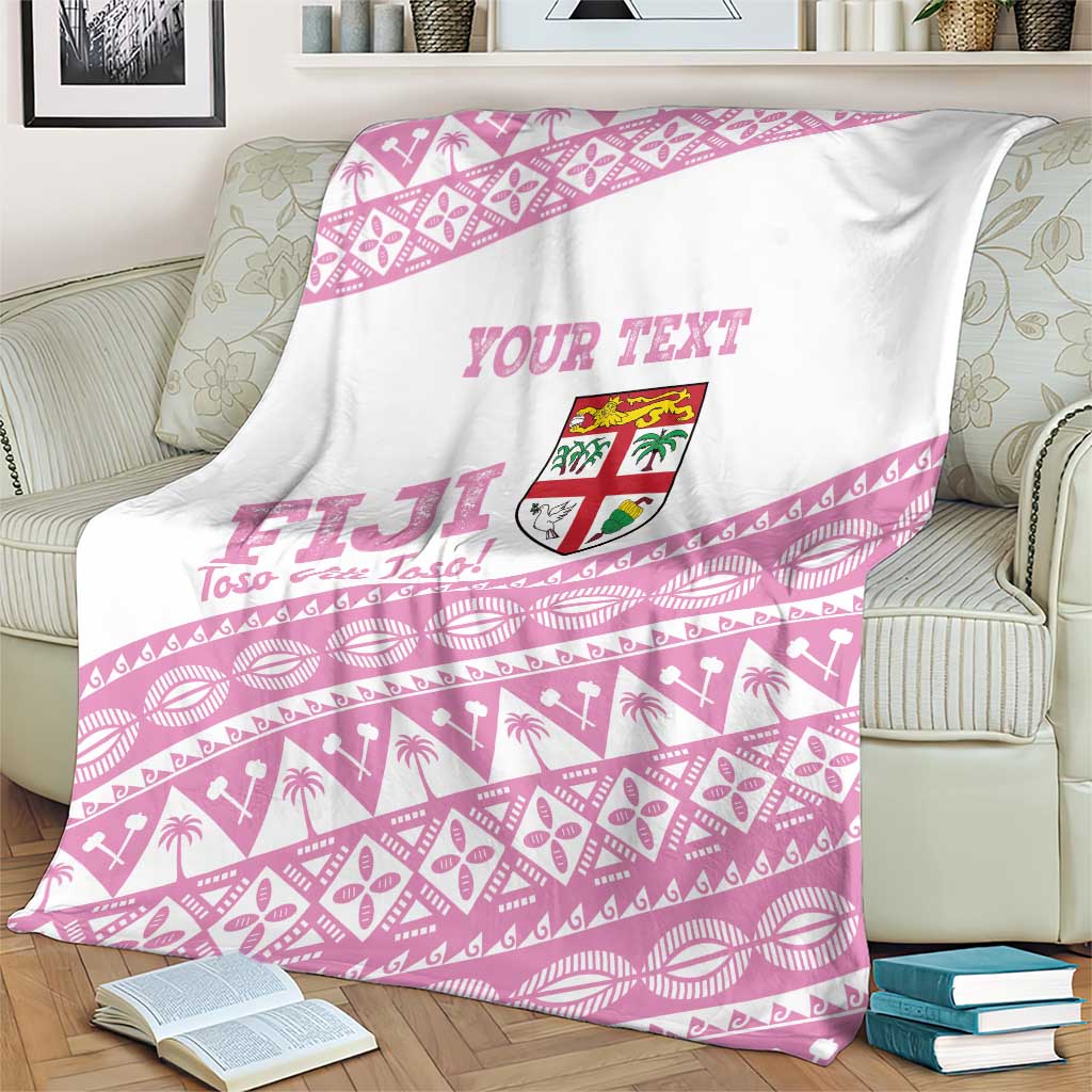 Fiji Rugby 2025 Custom Blanket Fijian Tapa Toso Viti Toso - Pink LT14 - Polynesian Pride