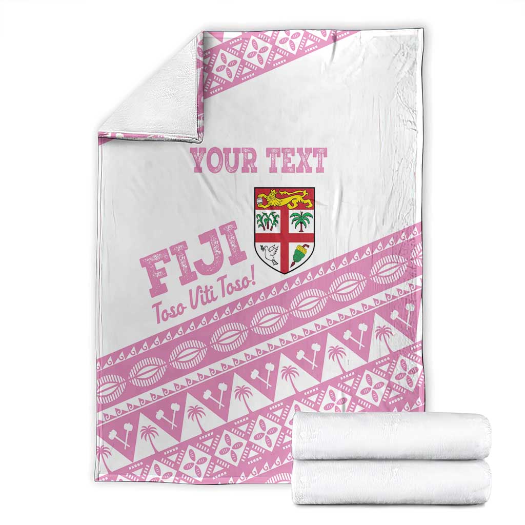 Fiji Rugby 2025 Custom Blanket Fijian Tapa Toso Viti Toso - Pink LT14 - Polynesian Pride