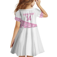 Fiji Rugby 2025 Custom Family Matching Summer Maxi Dress and Hawaiian Shirt Fijian Tapa Toso Viti Toso - Pink LT14 - Polynesian Pride