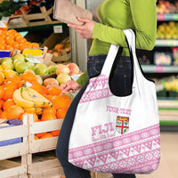 Fiji Rugby 2025 Custom Grocery Bag Fijian Tapa Toso Viti Toso - Pink LT14 - Polynesian Pride