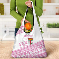 Fiji Rugby 2025 Custom Grocery Bag Fijian Tapa Toso Viti Toso - Pink LT14 - Polynesian Pride