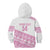 Fiji Rugby 2025 Custom Kid Hoodie Fijian Tapa Toso Viti Toso - Pink