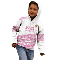 Fiji Rugby 2025 Custom Kid Hoodie Fijian Tapa Toso Viti Toso - Pink LT14 - Polynesian Pride