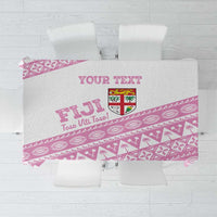 Fiji Rugby 2025 Custom Tablecloth Fijian Tapa Toso Viti Toso - Pink LT14 Pink - Polynesian Pride