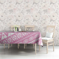 Fiji Rugby 2025 Custom Tablecloth Fijian Tapa Toso Viti Toso - Pink LT14 - Polynesian Pride