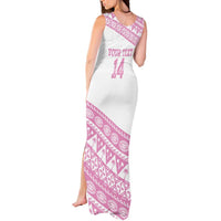 Fiji Rugby 2025 Custom Tank Maxi Dress Fijian Tapa Toso Viti Toso - Pink LT14 - Polynesian Pride