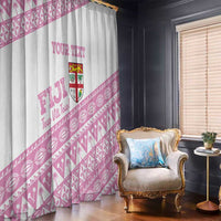 Fiji Rugby 2025 Custom Window Curtain Fijian Tapa Toso Viti Toso - Pink LT14 - Polynesian Pride