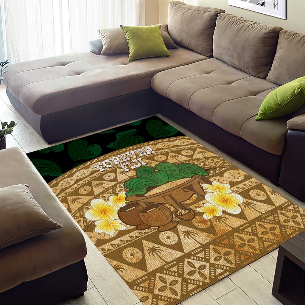 Bula Fiji Kava Bowl Area Rug Fijian Tapa Cloth Vintage Vibe LT14 - Polynesian Pride